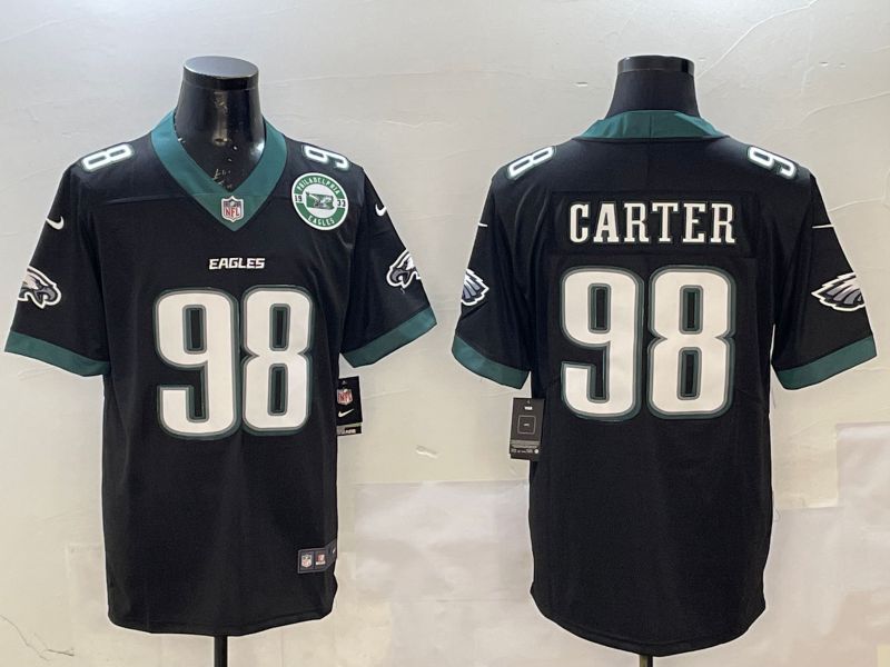 Men Philadelphia Eagles #98 Carter Black Second generation 2025 Nike Limited NFL Jersey style 3->philadelphia eagles->NFL Jersey